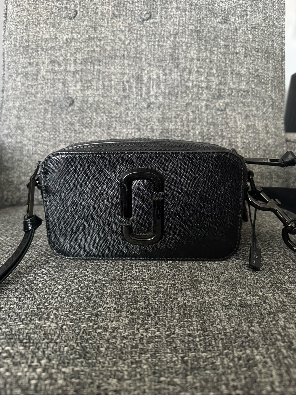 Marc Jacobs Black Patent Leather Zip-Top Crossbody